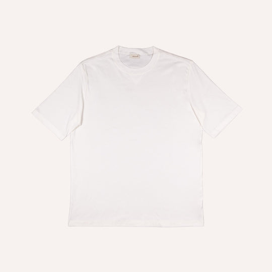 White Crewneck Cotton Modal T-shirt
