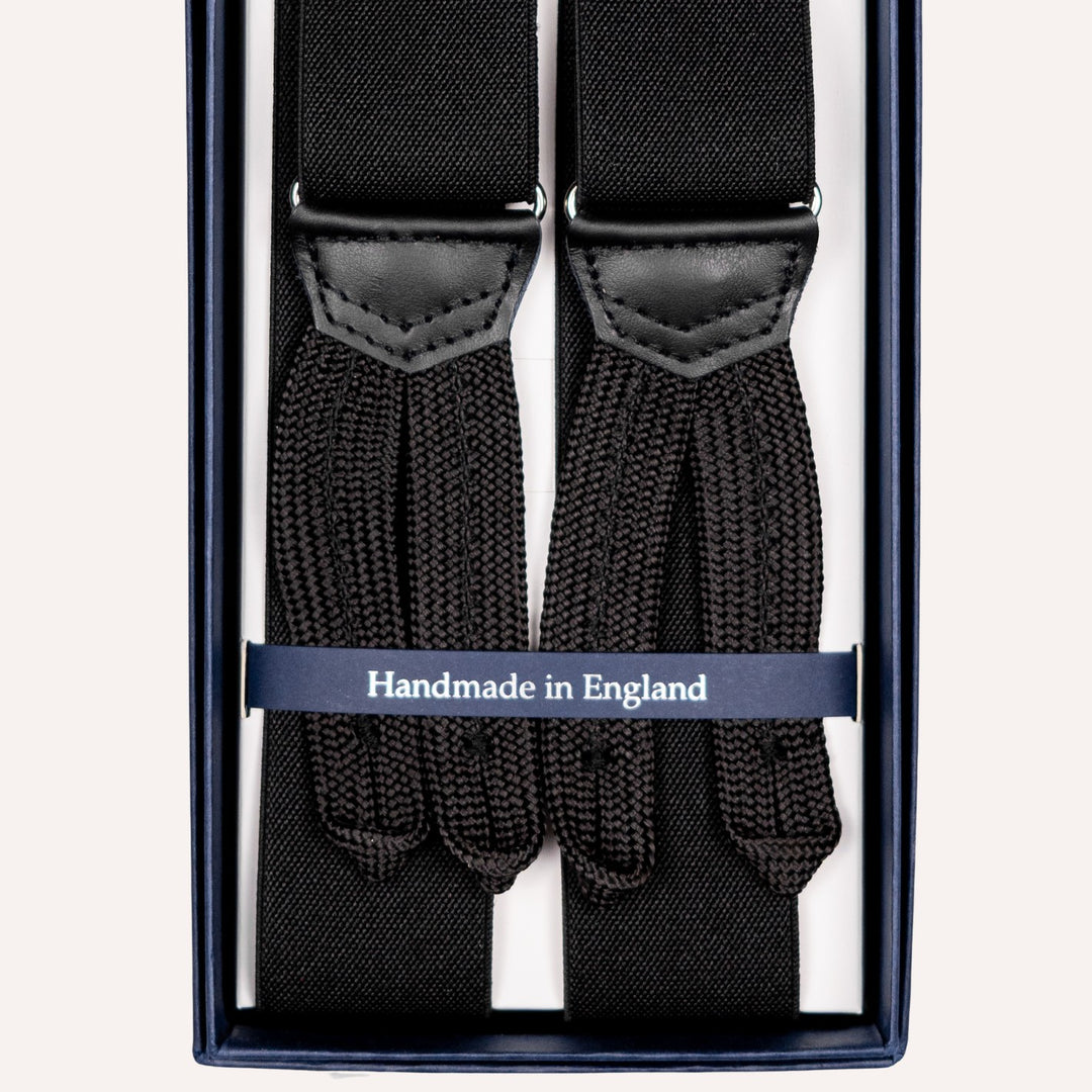 Black Silver Elastic 35 mm Braces