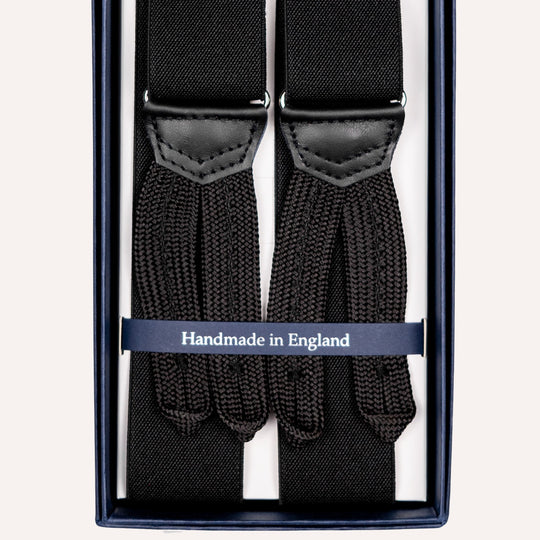 Black Silver Elastic 35 mm Braces