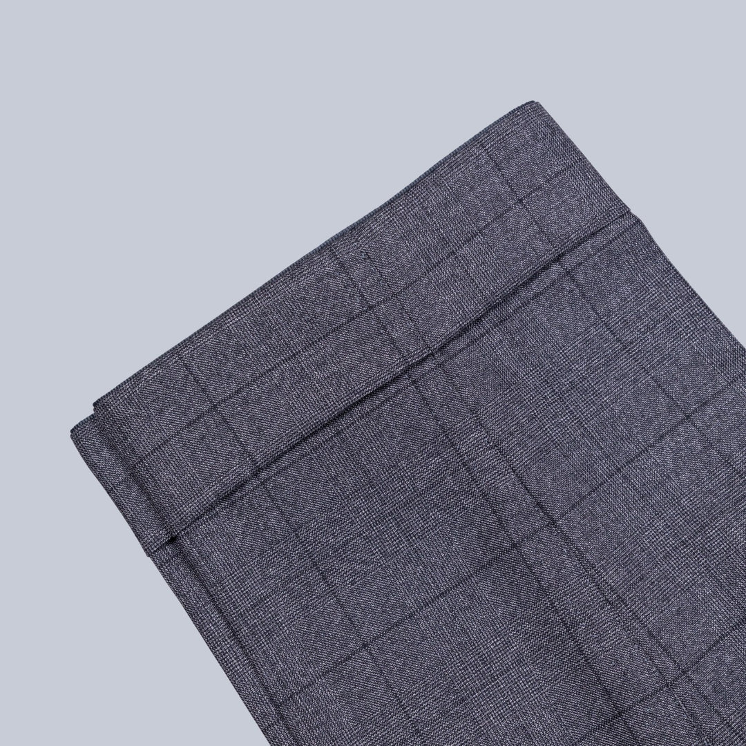 Grey Checked Double Breasted Suit