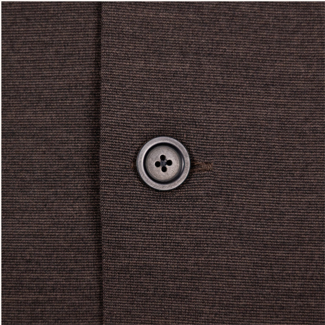 Brown Melange Wool Stretch Mandarin Nehru Jacket
