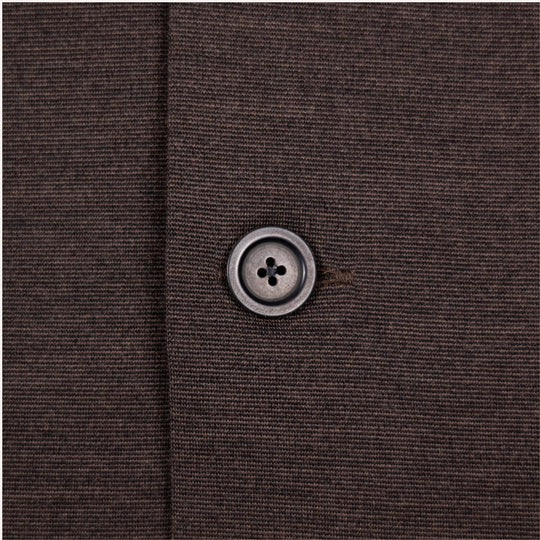 Brown Melange Wool Stretch Mandarin Nehru Jacket