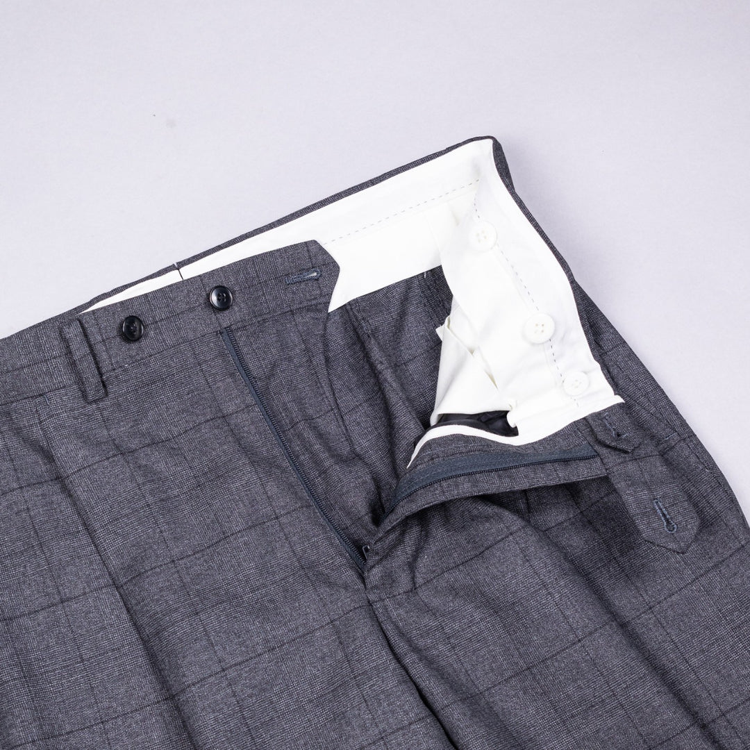 Grey Checked Double Breasted Suit