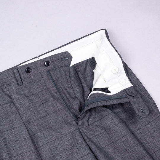 Grey Checked Double Breasted Suit