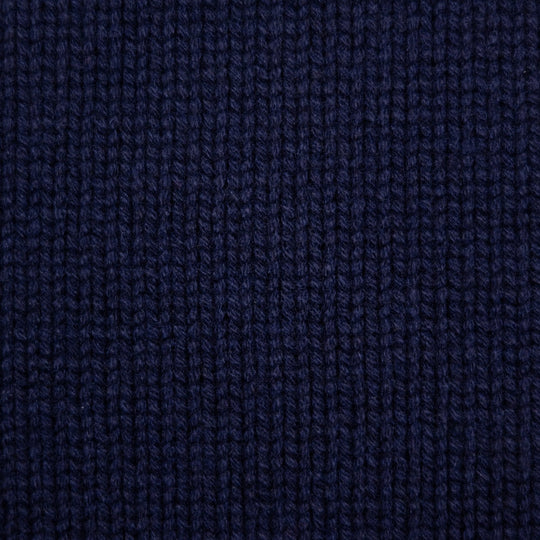 Navy Heavy Knitted Cashmere Roll Neck Sweater
