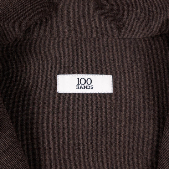 Brown Melange Wool Stretch Mandarin Nehru Jacket