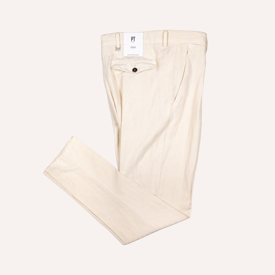 Off White Herringbone Trousers