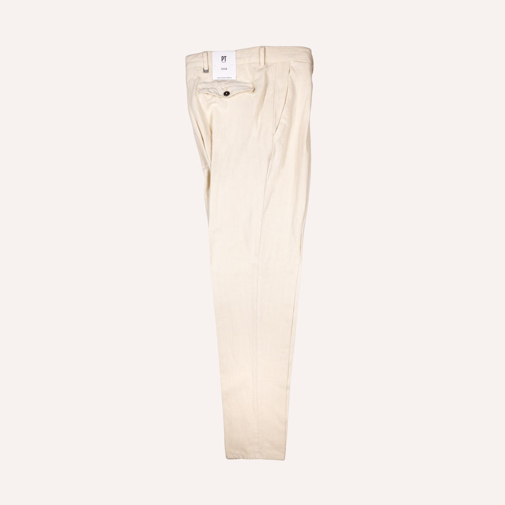 Off White Herringbone Trousers