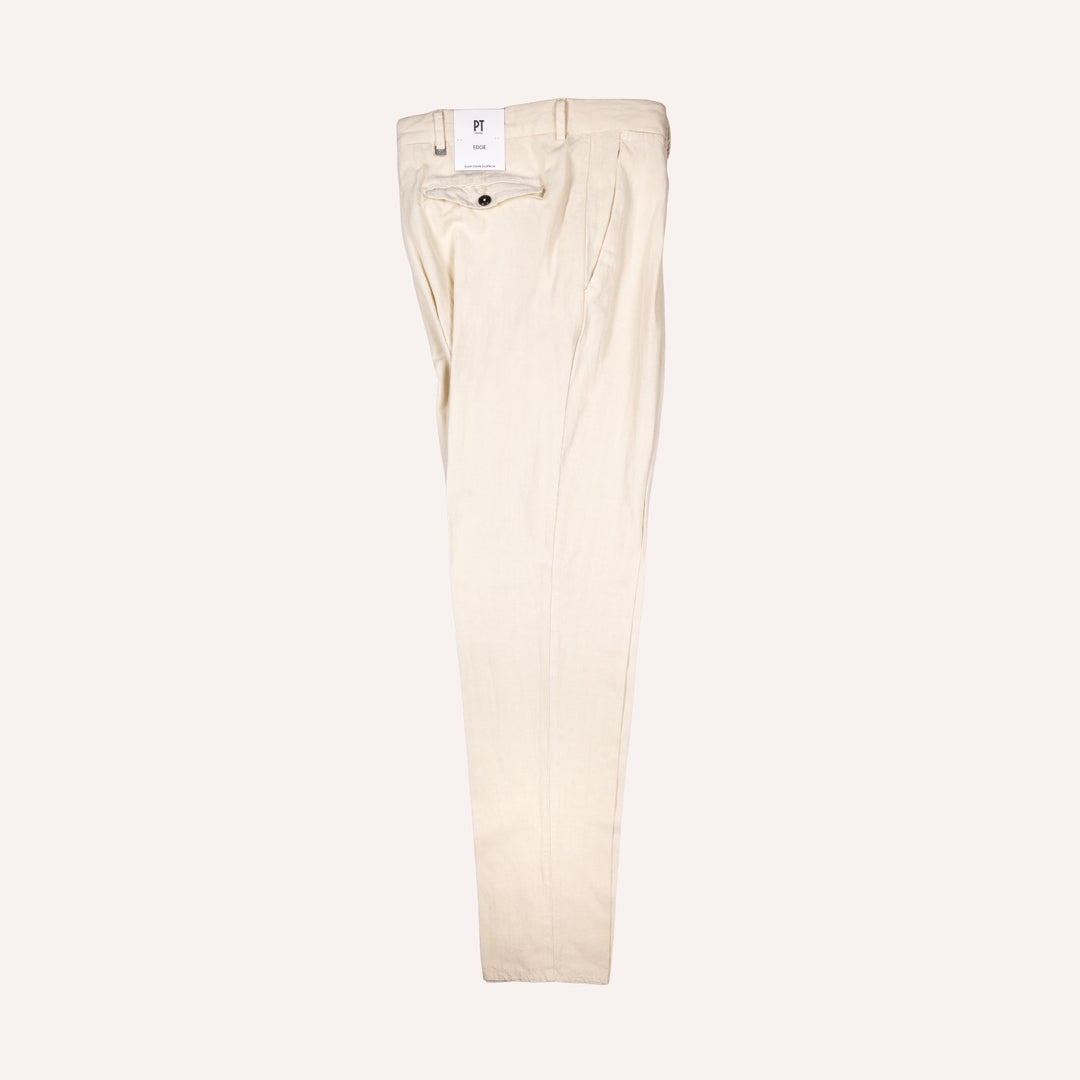 Off White Herringbone Trousers