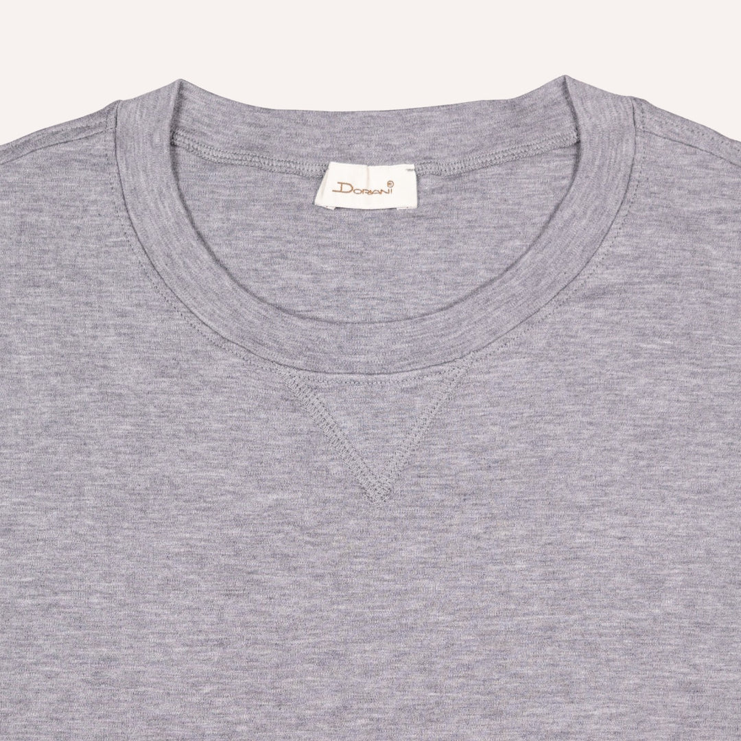 Grey Crewneck Cotton Modal T-shirt