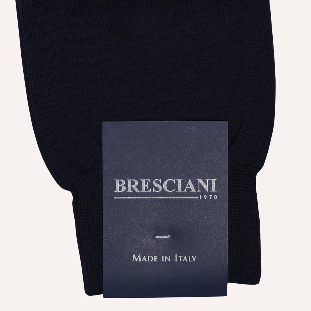 Navy Wool Blend Over The Calf Socks