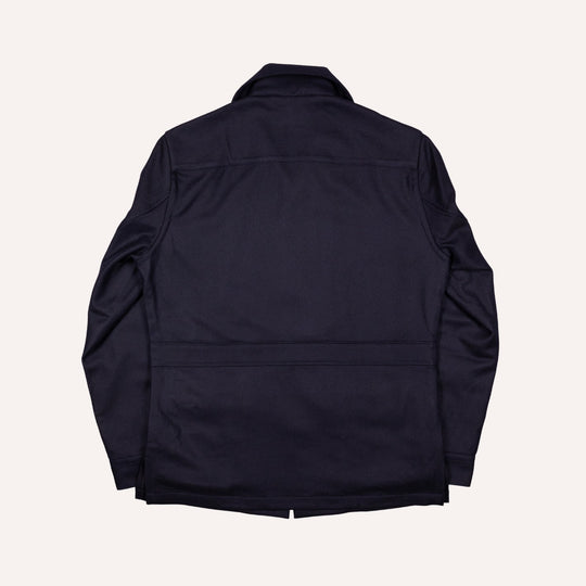 Navy Herringbone Wool Cashmere Traveller Jacket