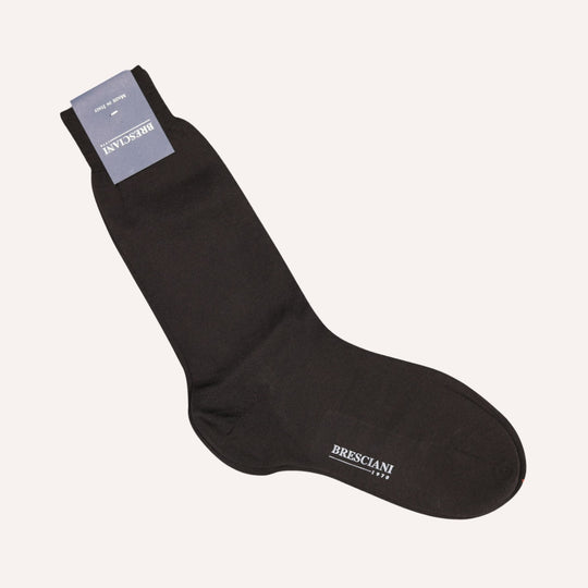 Brown Wool Blend Ankle Length Socks