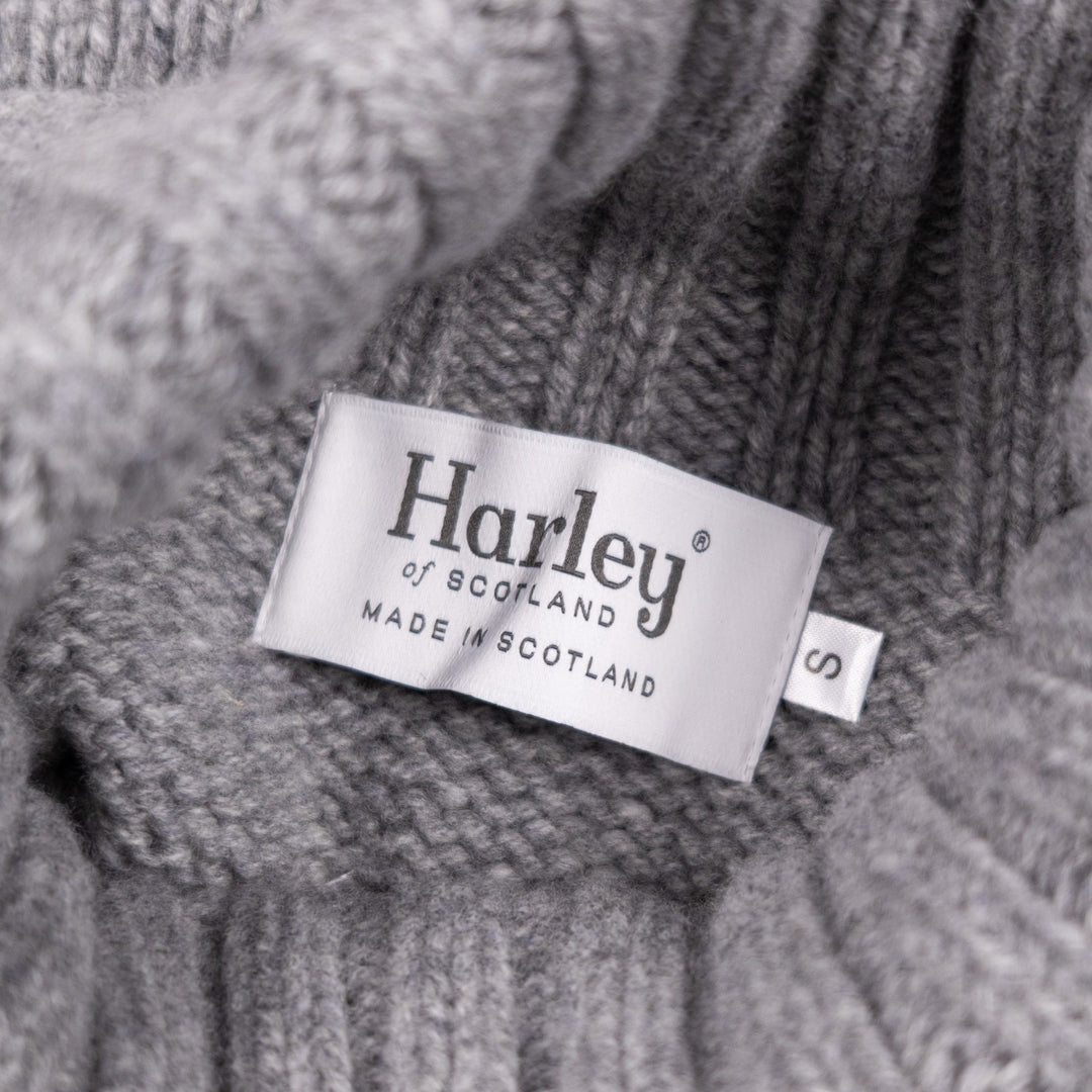 Flannel Grey Lambswool Roll Neck Sweater