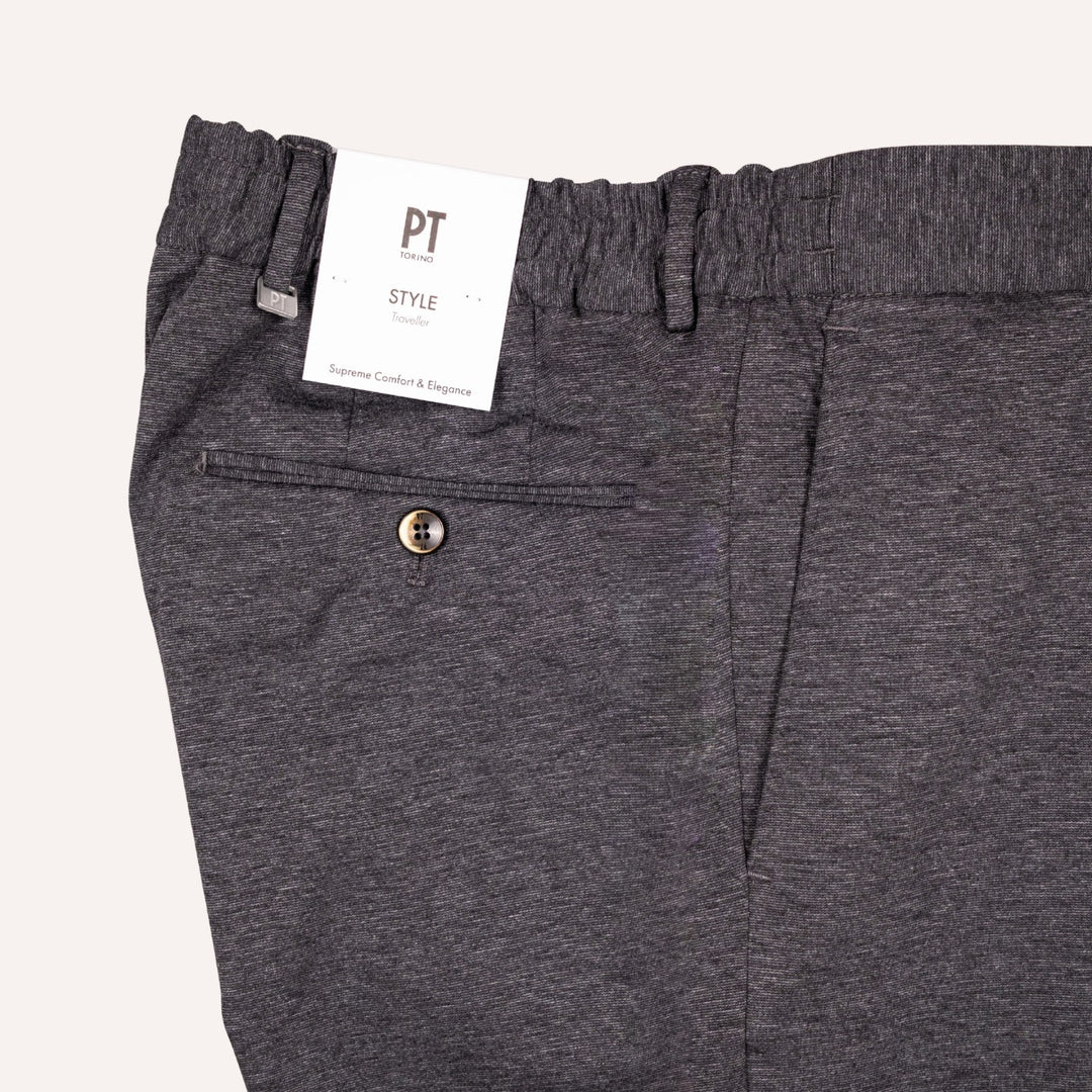 Grey Melange Travel Trouser