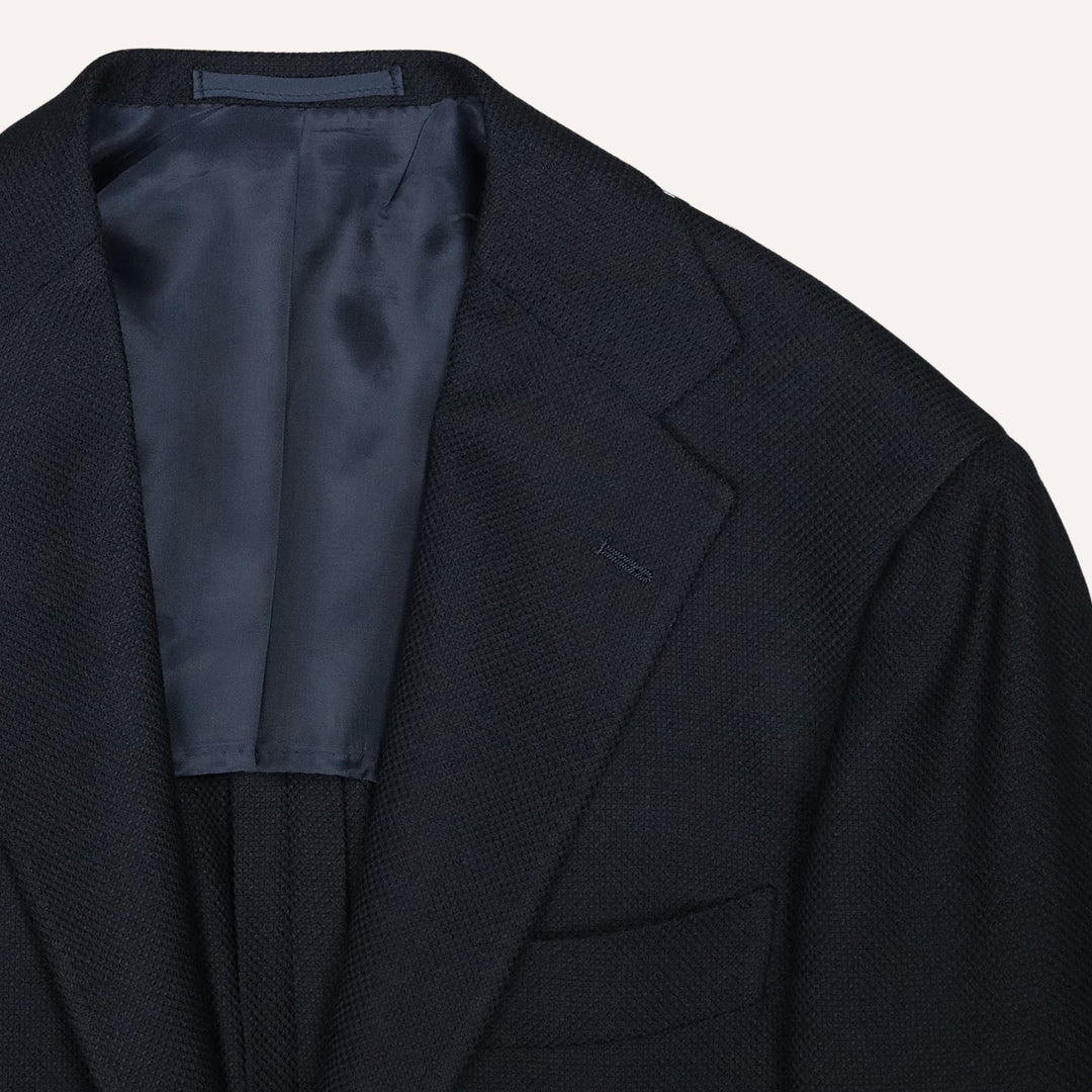 Midnight Blue Four Season Wool Balloon Blazer