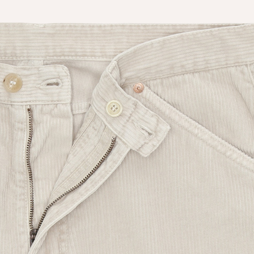 Ecru Corduroy Five-Pocket Trouser - Regular Fit