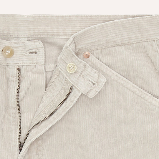 Ecru Corduroy Five-Pocket Trouser - Regular Fit