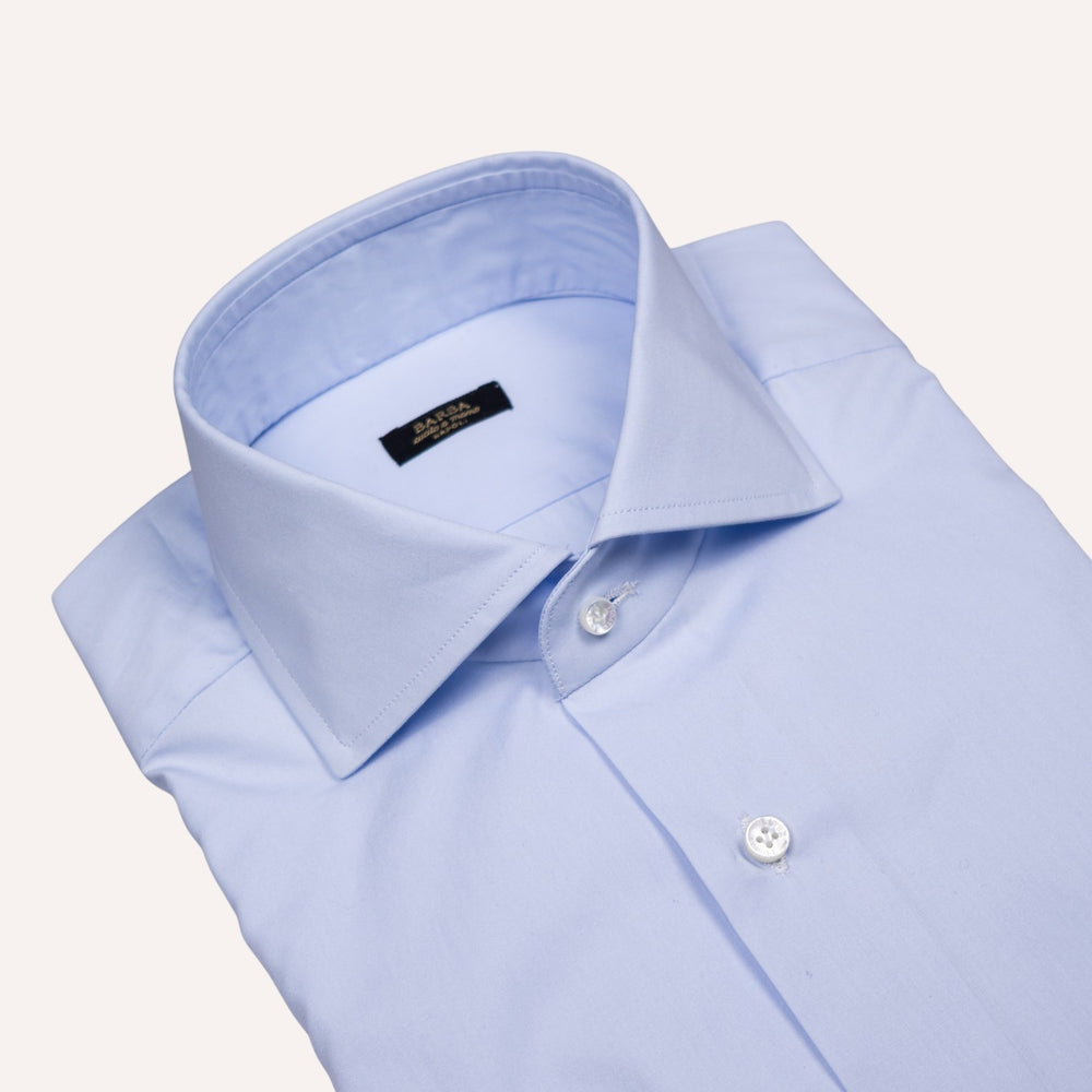 Light Blue Poplin Cutaway Shirt - Slim Fit