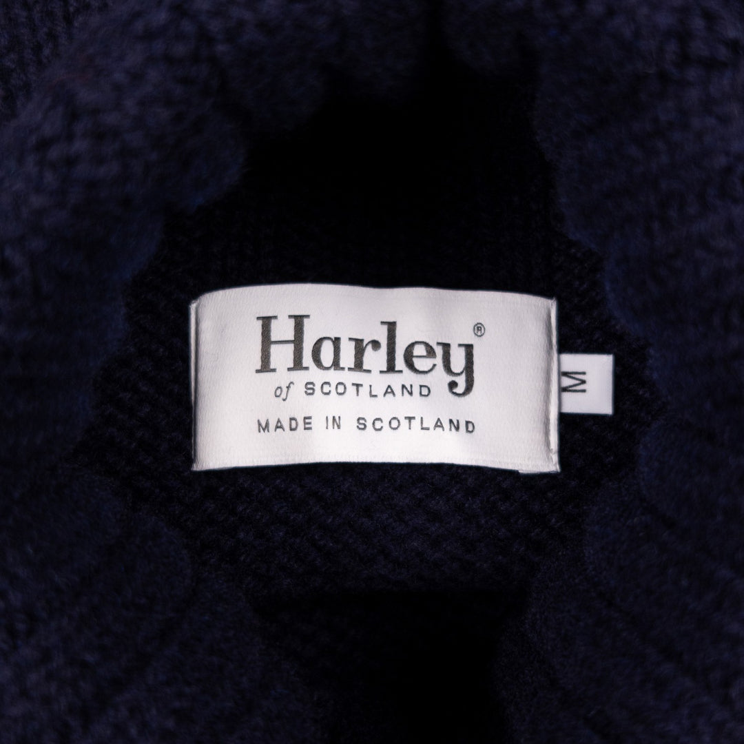 Navy Lambswool Roll Neck Sweater