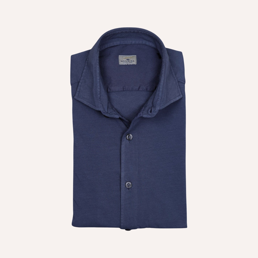 Blue Soft Cotton Jersey Shirt