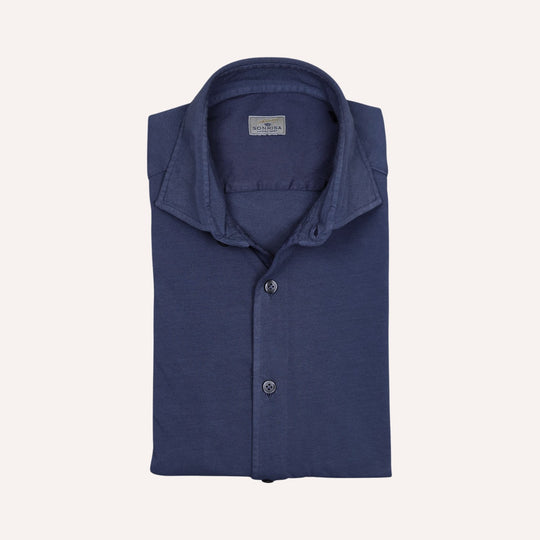Blue Soft Cotton Jersey Shirt