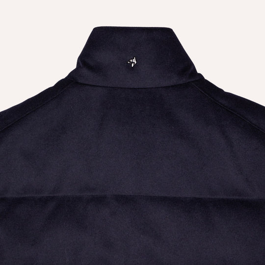 Navy Wool Silk Cashmere Quilted Gilet