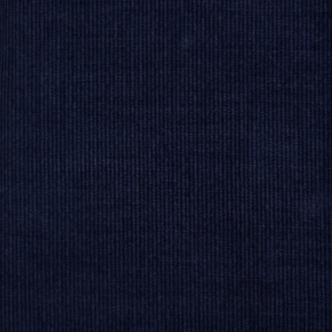 Navy Cotton Corduroy Cutaway Shirt - Slim Fit