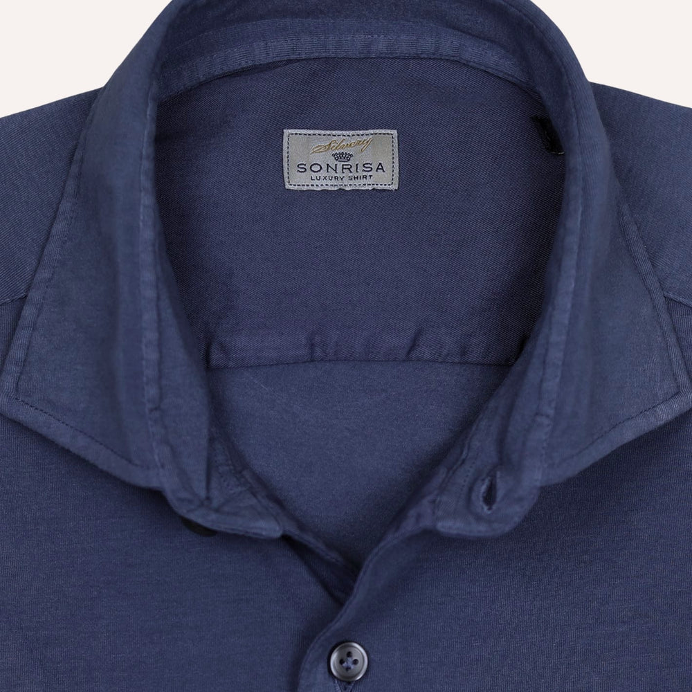 Blue Soft Cotton Jersey Shirt