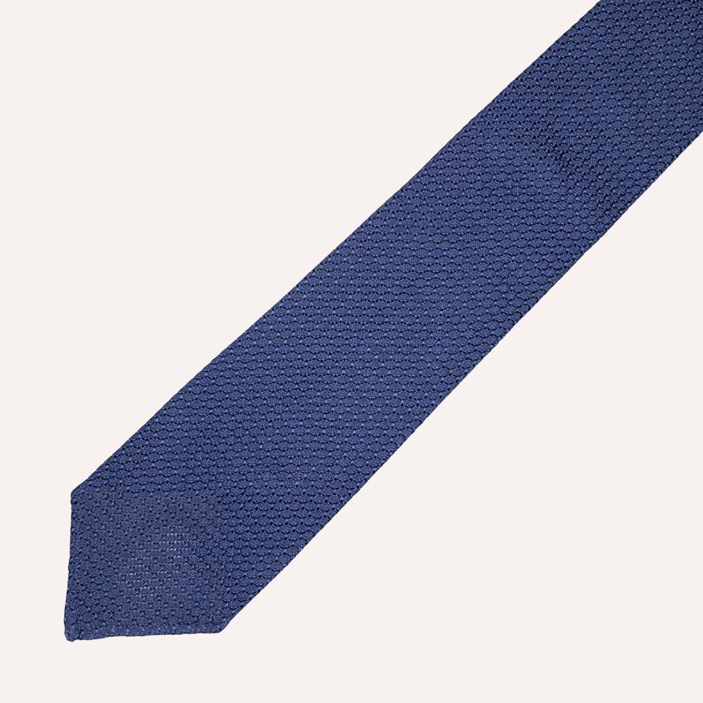 Mid Blue Grenadine Silk Tie