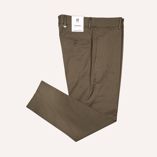 Army Green Cotton Stretch Chino ReWorked