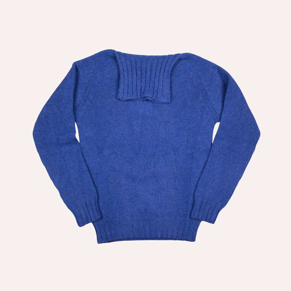 Cobalt Blue Lambswool Roll Neck Sweater