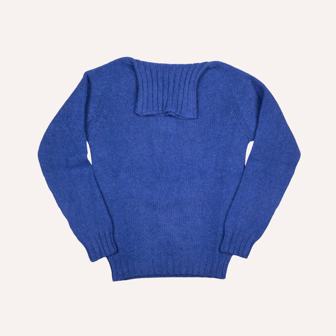 Cobalt Blue Lambswool Roll Neck Sweater