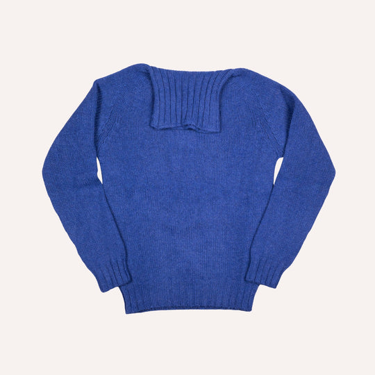 Cobalt Blue Lambswool Roll Neck Sweater