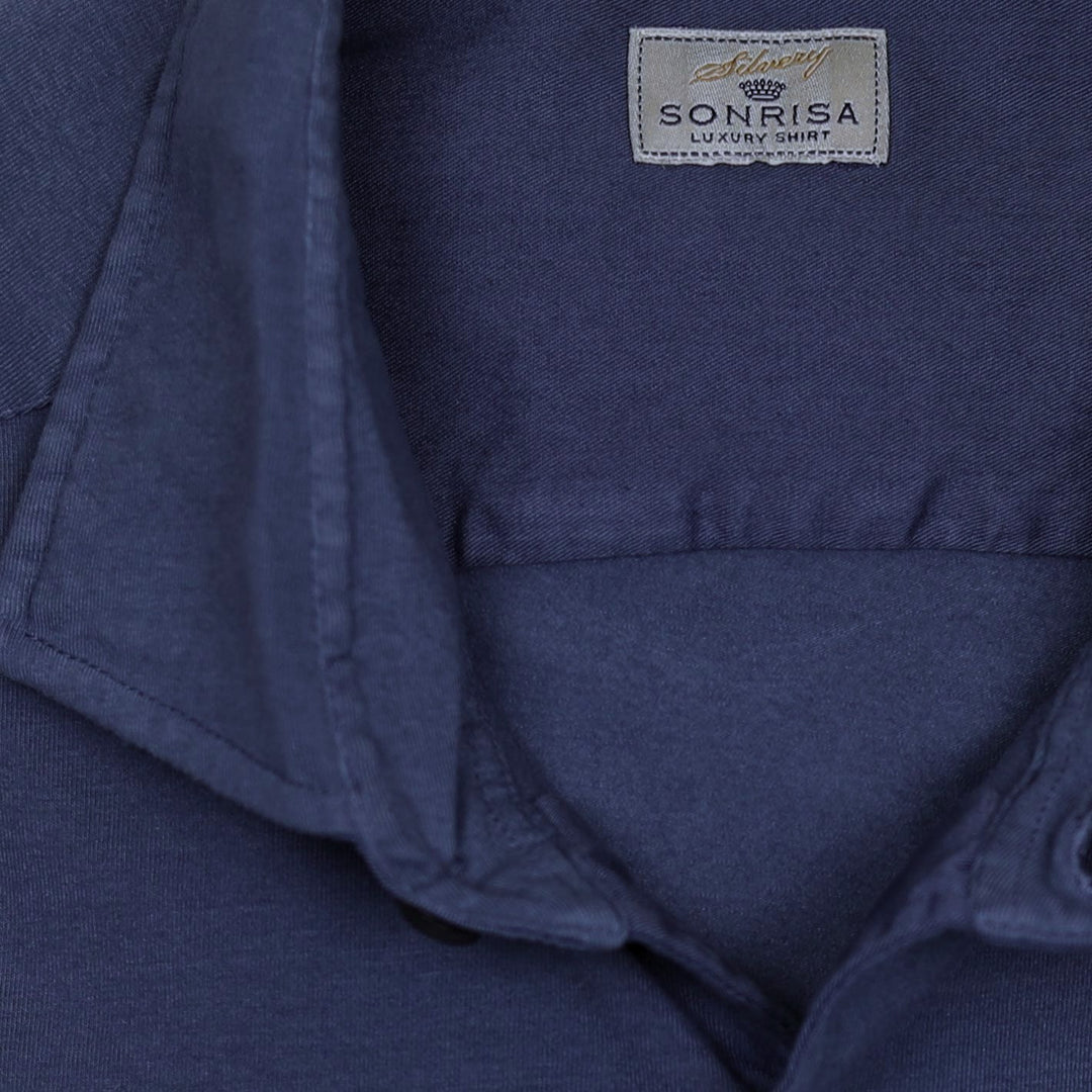 Blue Soft Cotton Jersey Shirt