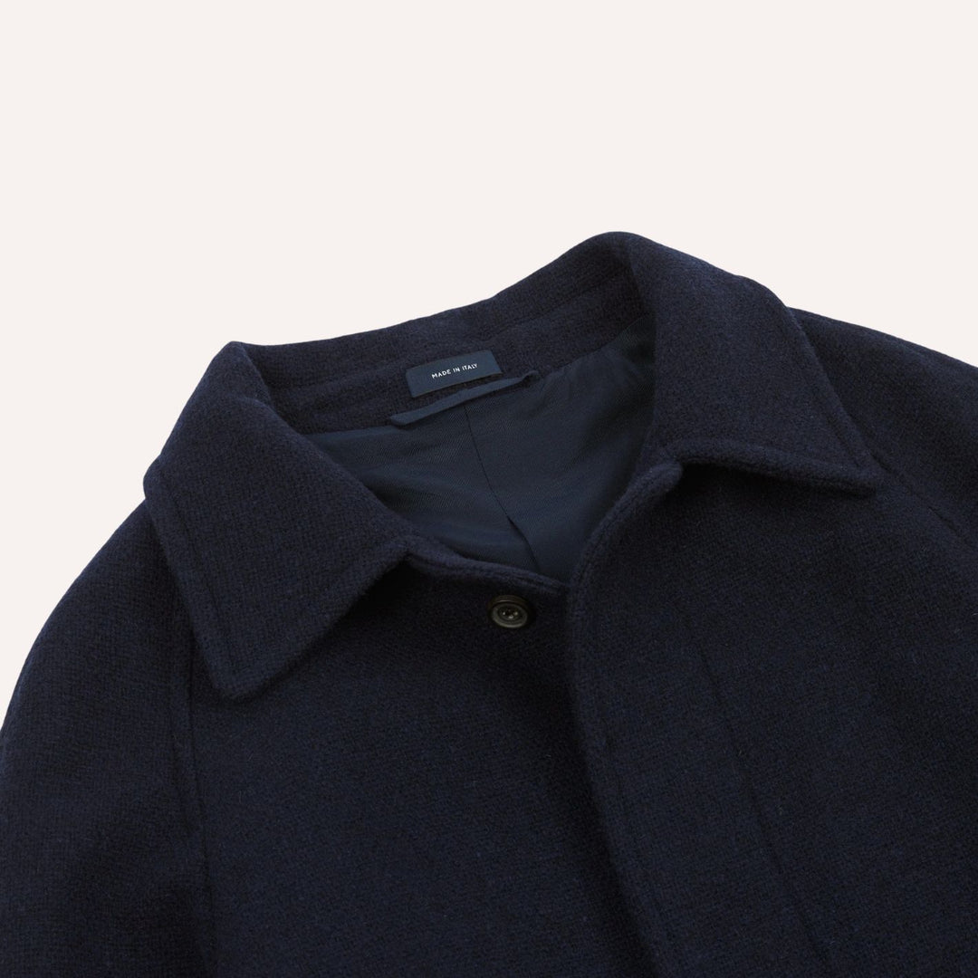 Navy Wool Raglan Coat