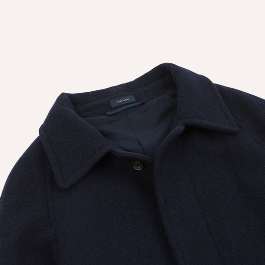 Navy Wool Raglan Coat