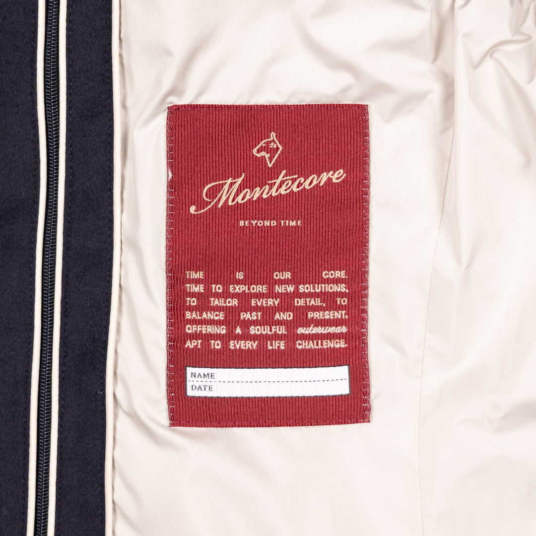 Navy Wool Silk Cashmere Quilted Gilet