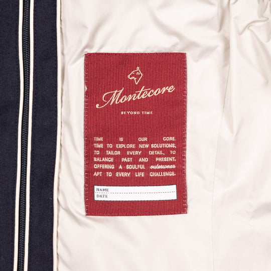 Navy Wool Silk Cashmere Quilted Gilet