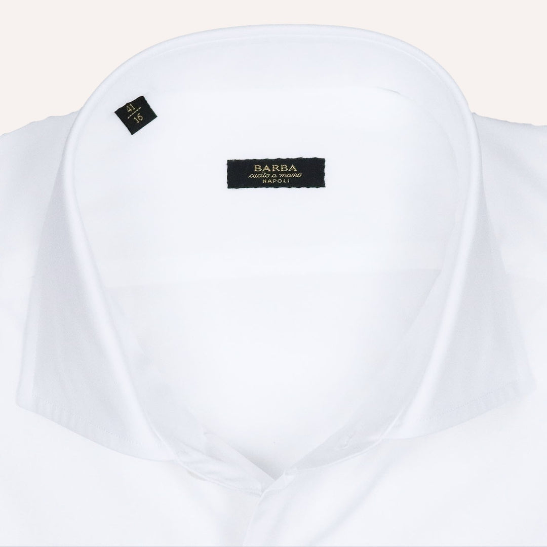 White Double Cuff Slim Fit Cutaway Shirt