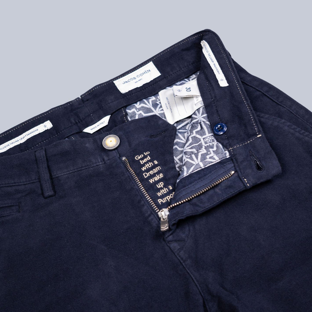 Navy Soft Moleskin Trousers