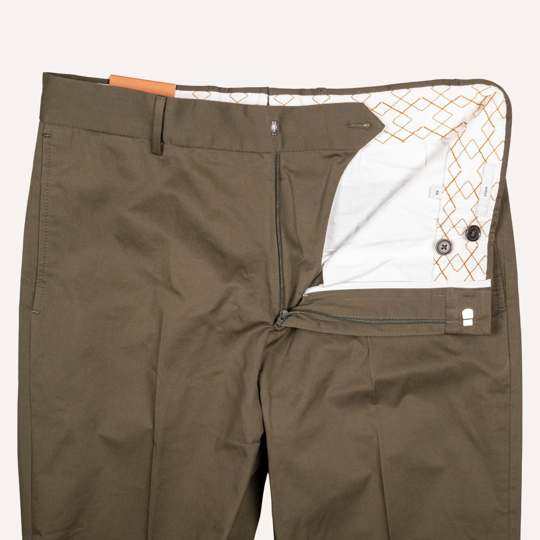 Army Green Cotton Stretch Chino ReWorked