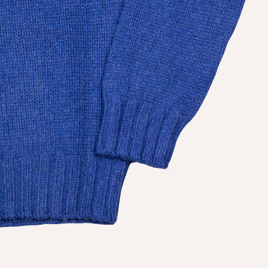 Cobalt Blue Lambswool Roll Neck Sweater