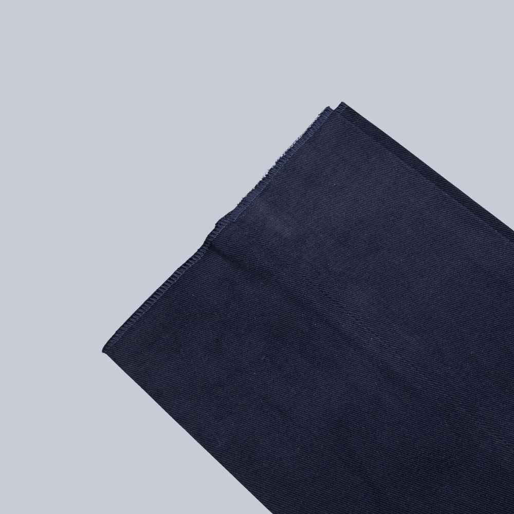 Navy Washed Cotton Twill Trousers