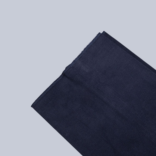 Navy Washed Cotton Twill Trousers