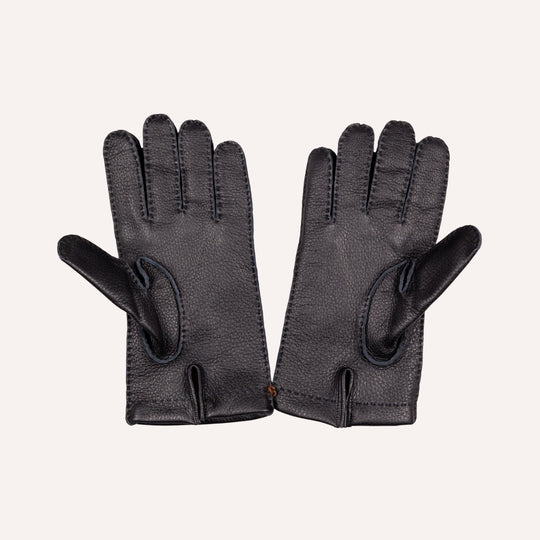 Black Deer Skin Cashmere Lined Gloves