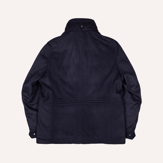 Navy Wool Padded Field Jacket