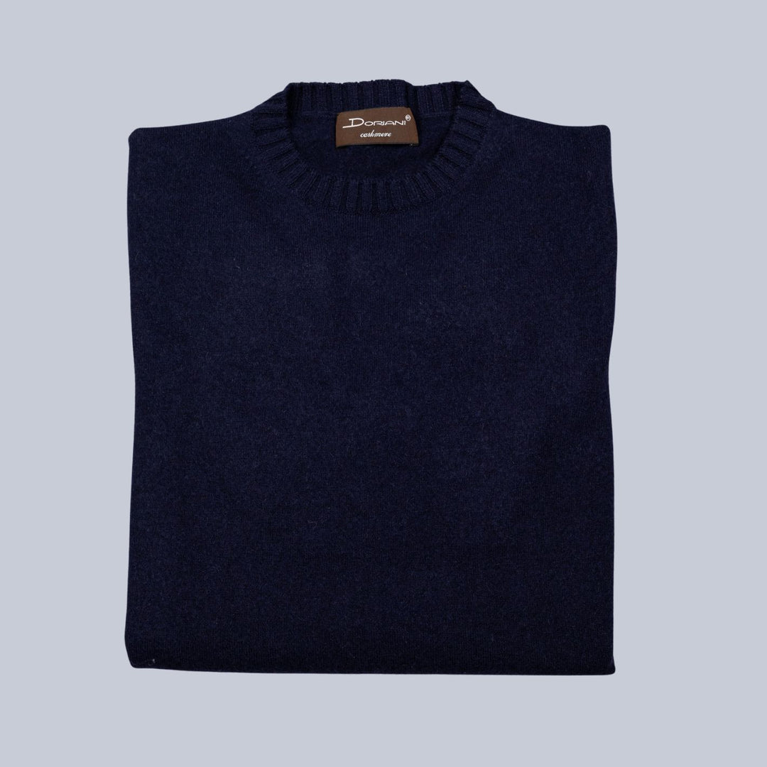 Navy Cashmere Crewneck Sweater