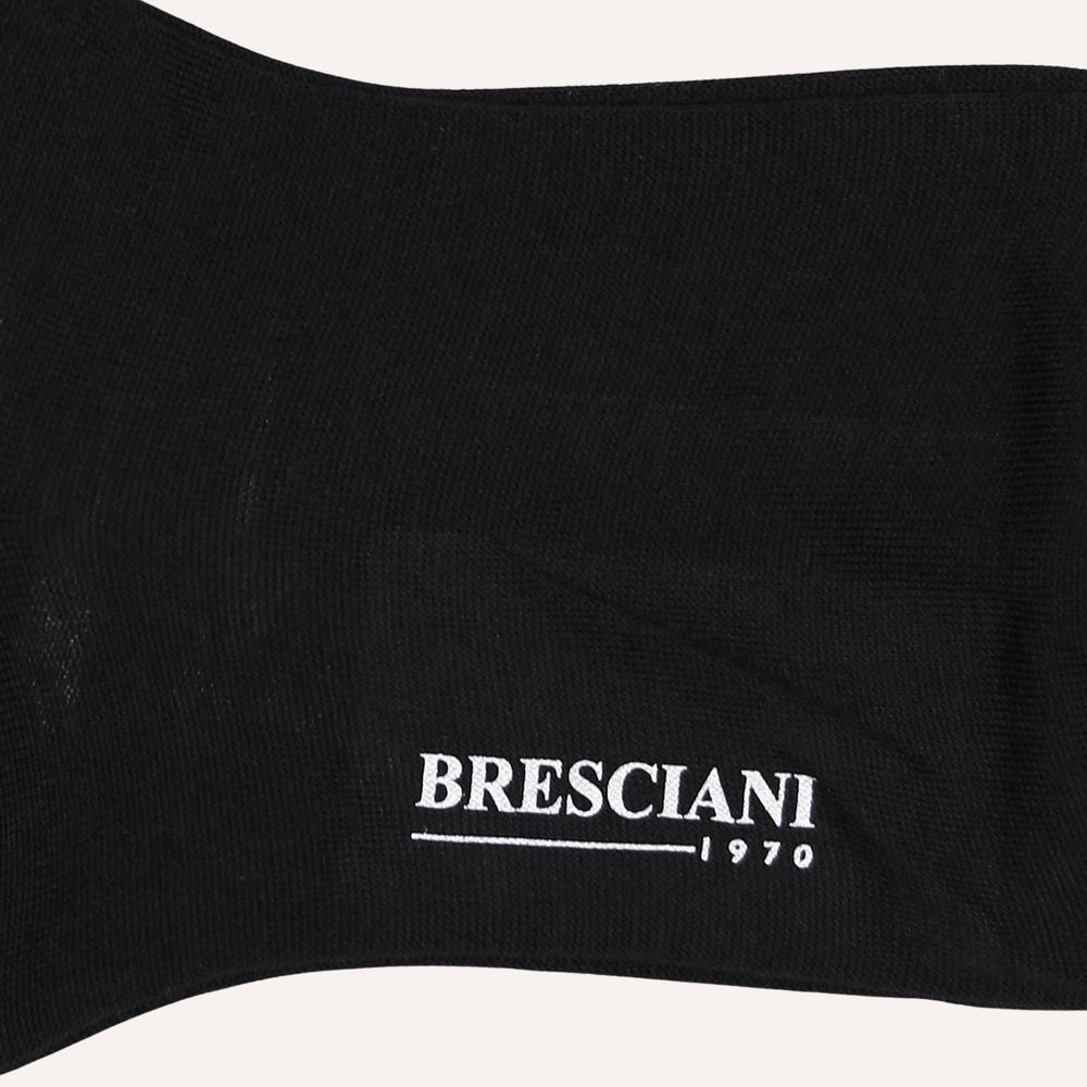 Black Wool Blend Over The Calf Socks