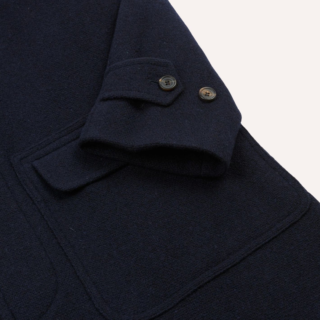 Navy Wool Raglan Coat